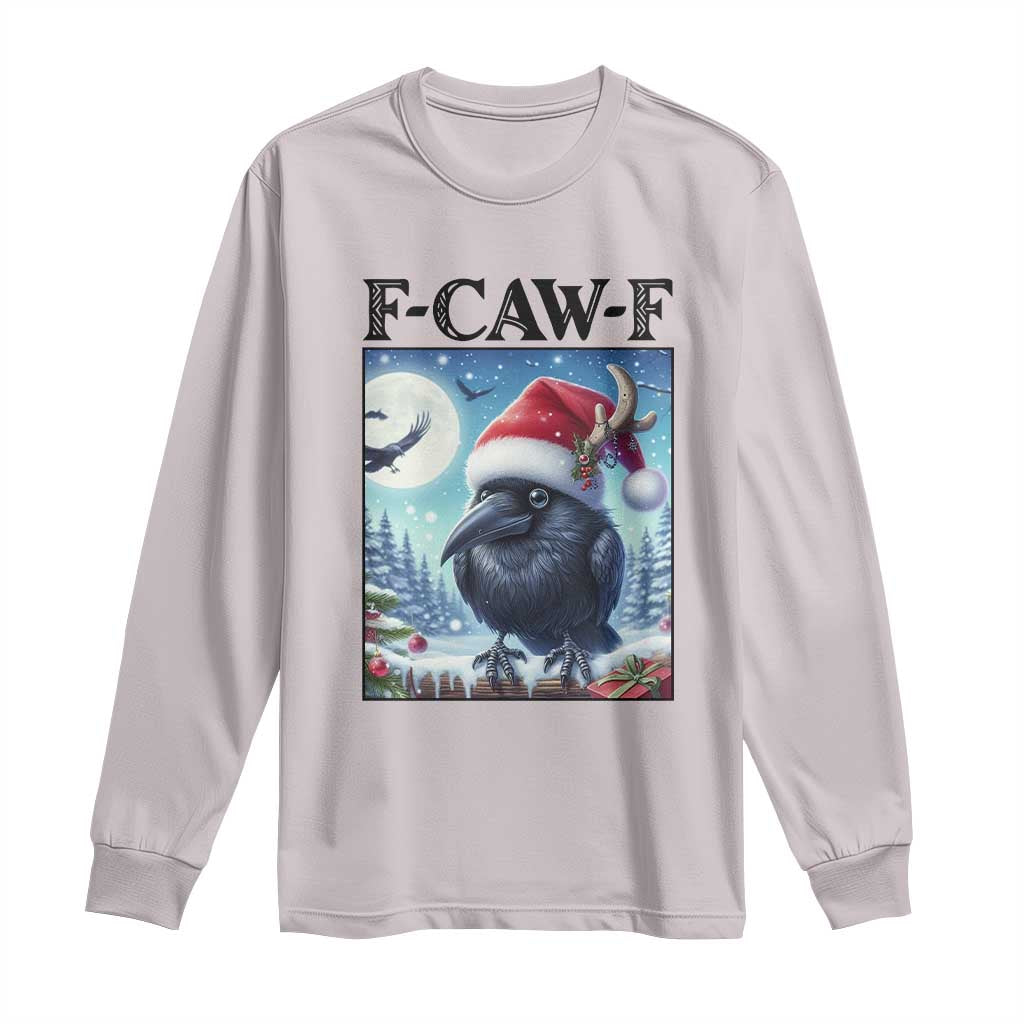 F Caw F Christmas Raven Long Sleeve Shirt Funny Bird Lover Gift - Wonder Print Shop