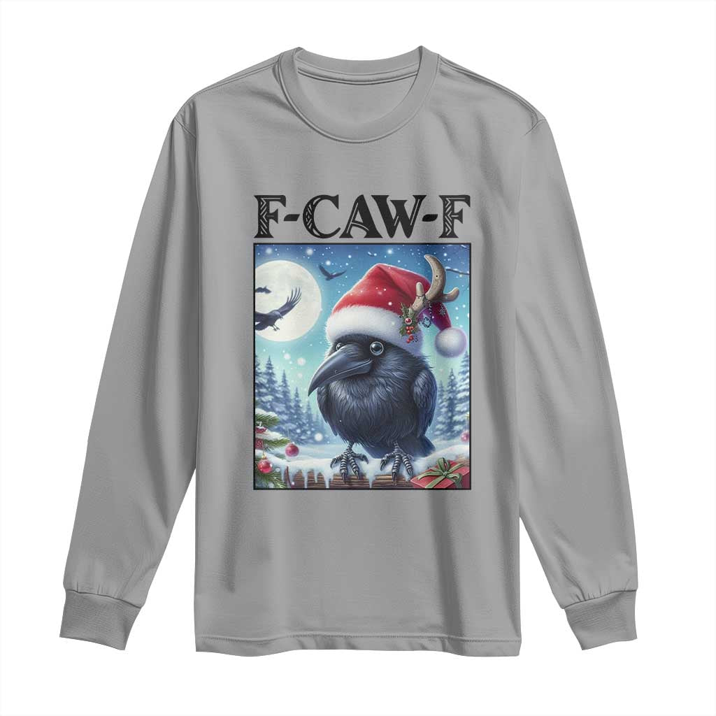 F Caw F Christmas Raven Long Sleeve Shirt Funny Bird Lover Gift - Wonder Print Shop