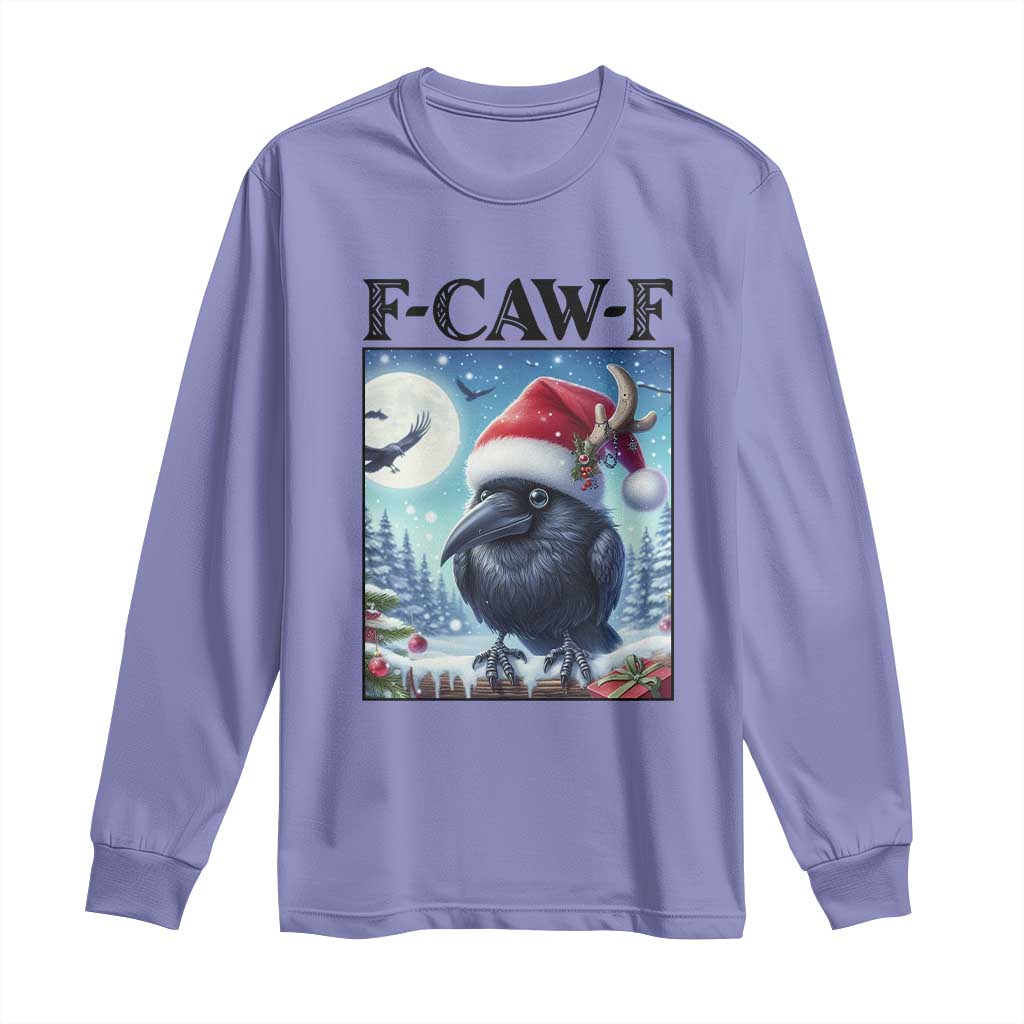 F Caw F Christmas Raven Long Sleeve Shirt Funny Bird Lover Gift - Wonder Print Shop