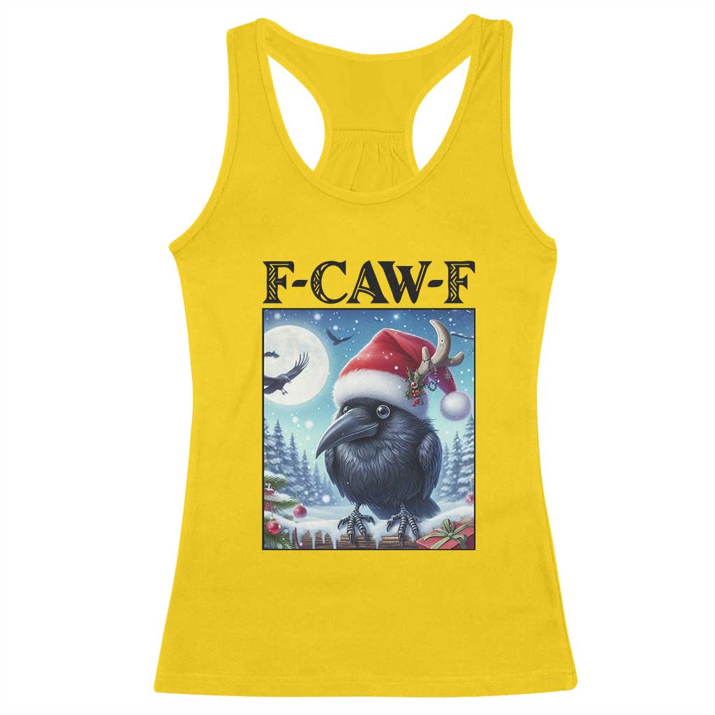 F Caw F Christmas Raven Racerback Tank Top Funny Bird Lover Gift - Wonder Print Shop