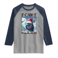 F Caw F Christmas Raven Raglan Shirt Funny Bird Lover Gift - Wonder Print Shop
