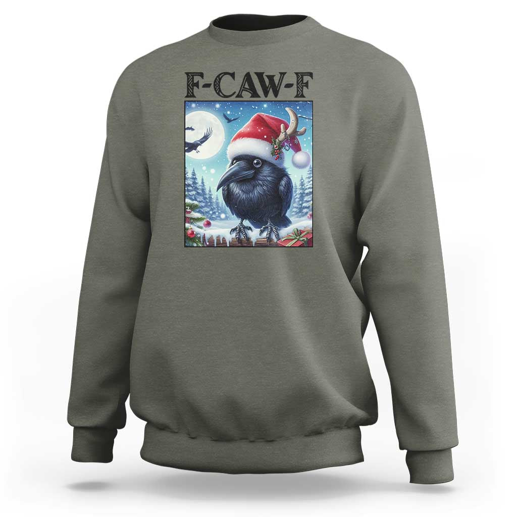 F Caw F Christmas Raven Sweatshirt Funny Bird Lover Gift - Wonder Print Shop