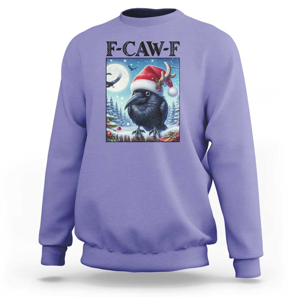 F Caw F Christmas Raven Sweatshirt Funny Bird Lover Gift - Wonder Print Shop