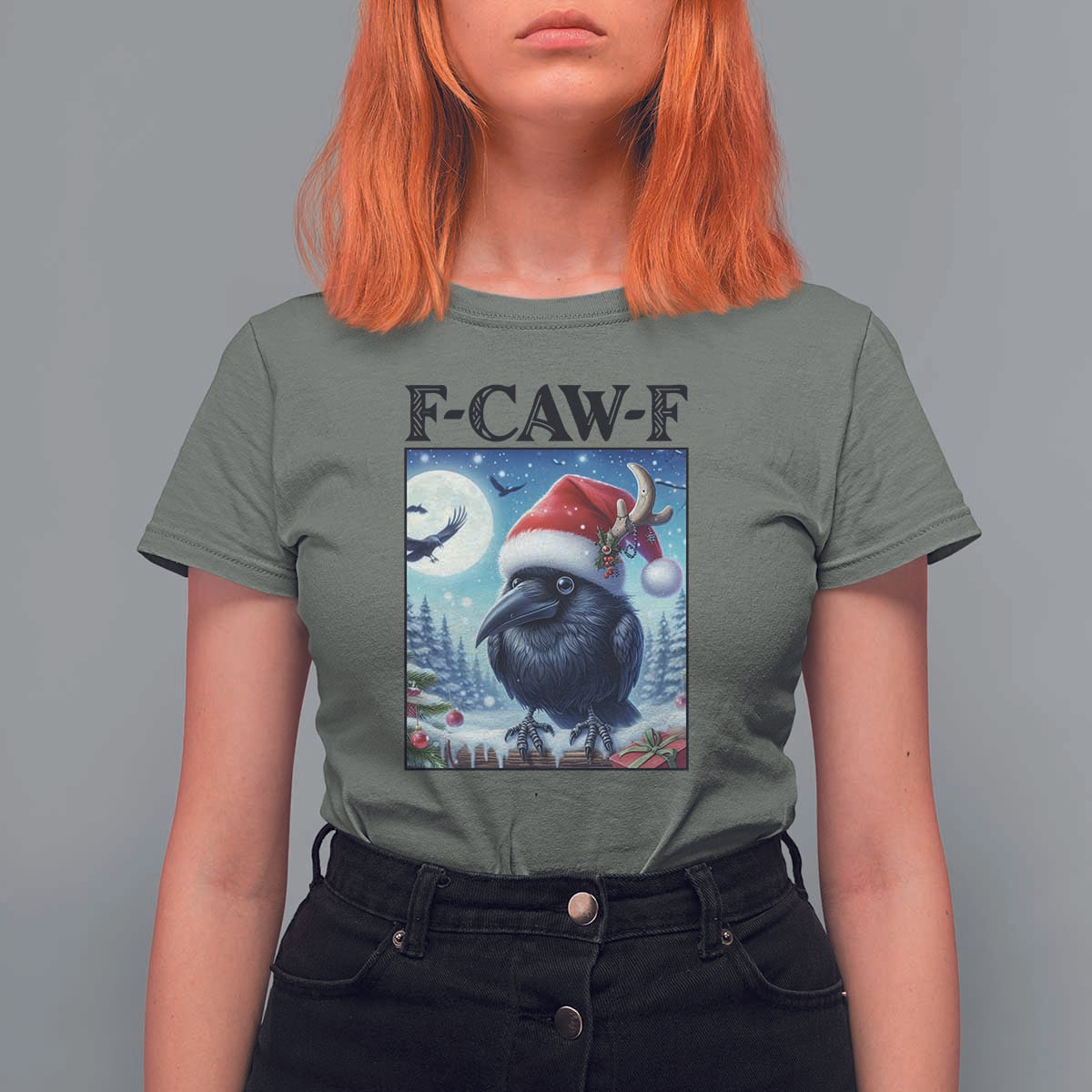 F Caw F Christmas Raven T Shirt For Women Funny Bird Lover Gift - Wonder Print Shop