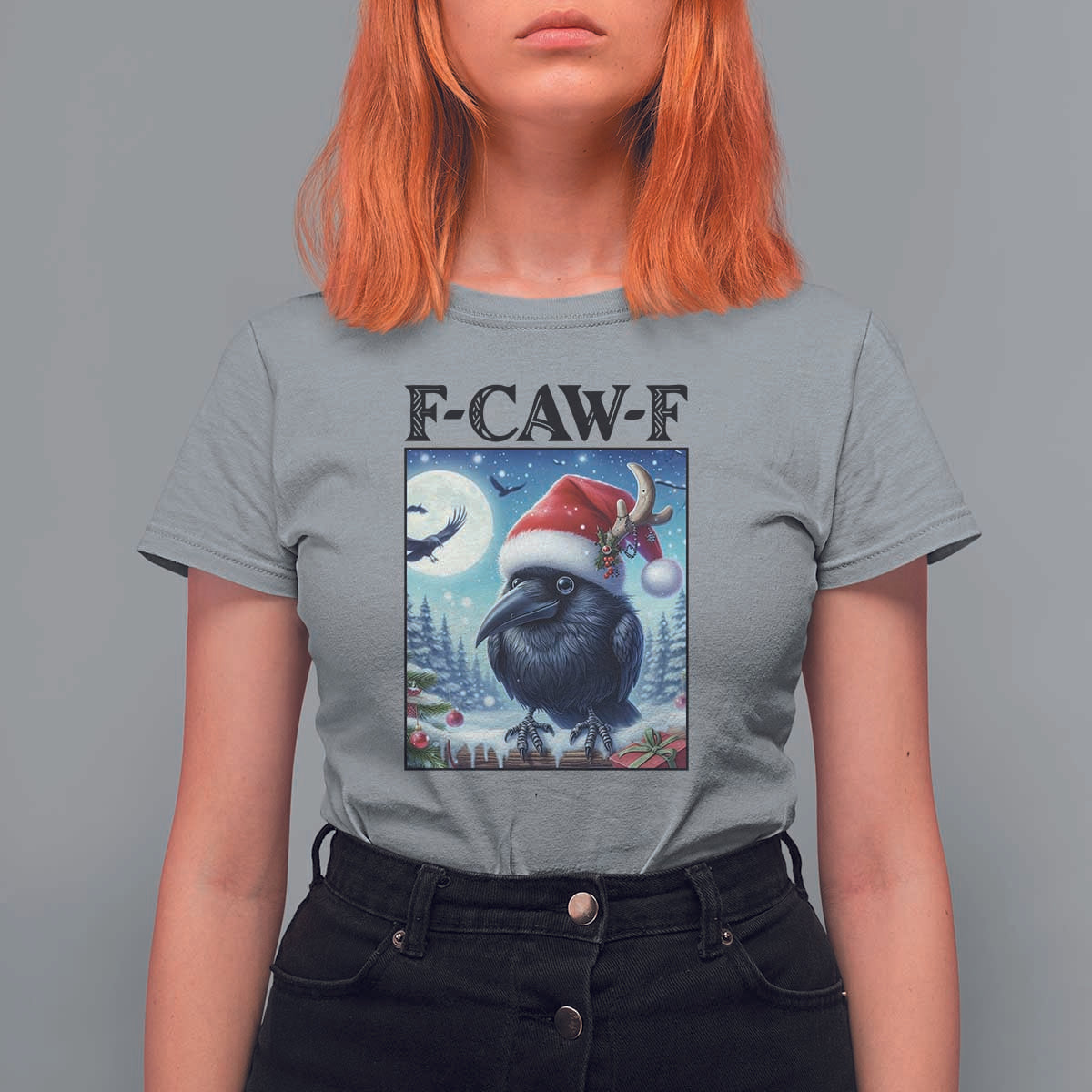 F Caw F Christmas Raven T Shirt For Women Funny Bird Lover Gift - Wonder Print Shop