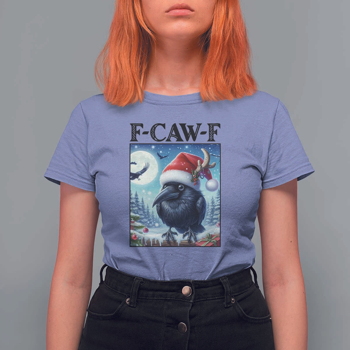 F Caw F Christmas Raven T Shirt For Women Funny Bird Lover Gift - Wonder Print Shop