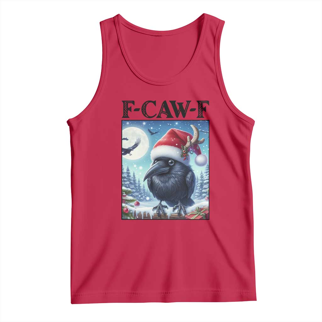 F Caw F Christmas Raven Tank Top Funny Bird Lover Gift - Wonder Print Shop