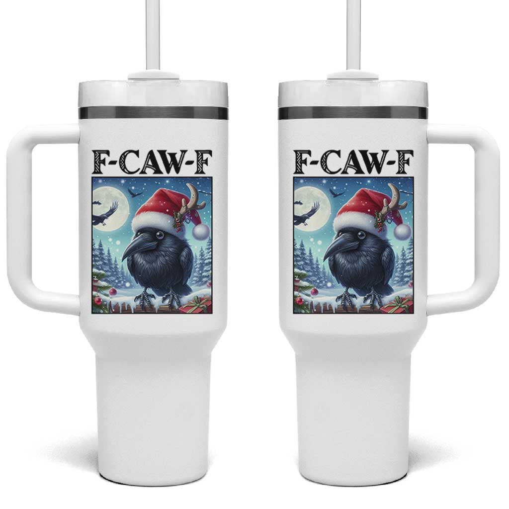 F Caw F Christmas Raven Tumbler With Handle Funny Bird Lover Gift - Wonder Print Shop