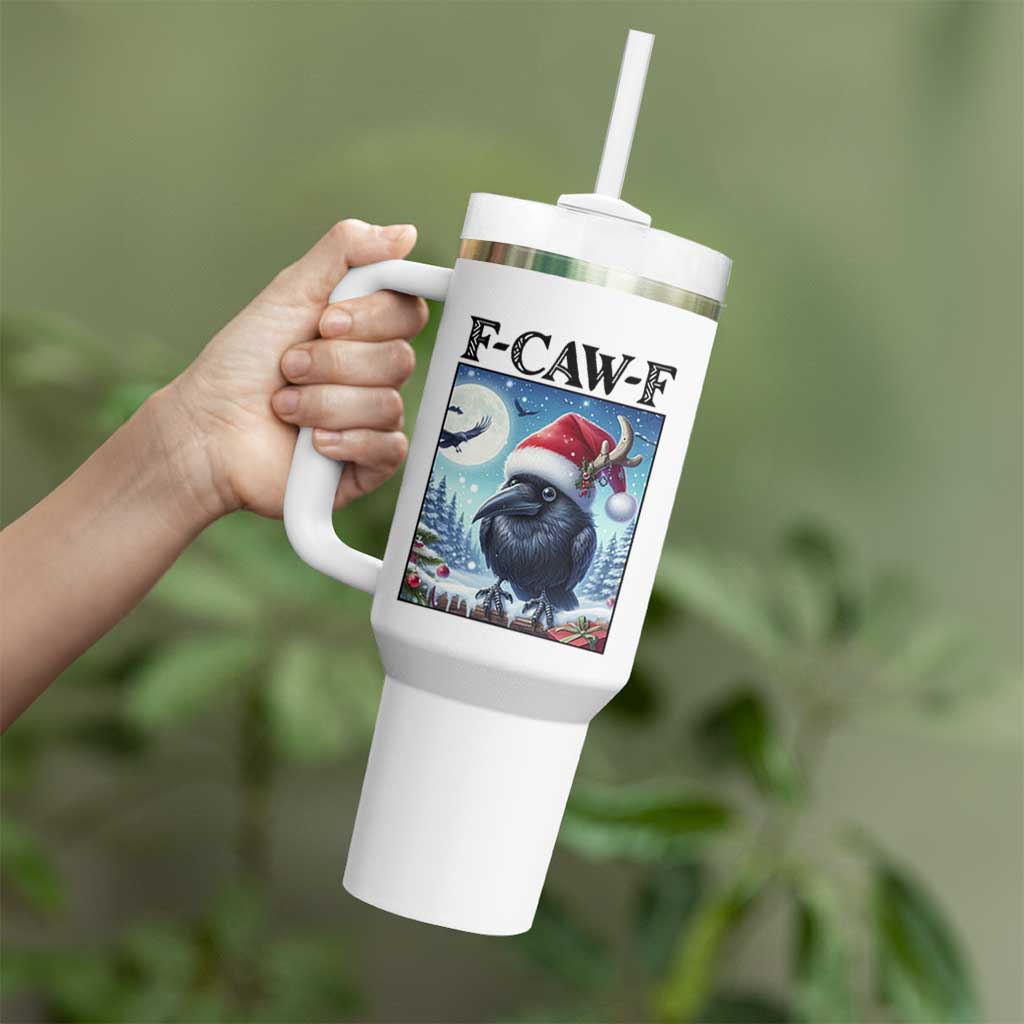 F Caw F Christmas Raven Tumbler With Handle Funny Bird Lover Gift - Wonder Print Shop