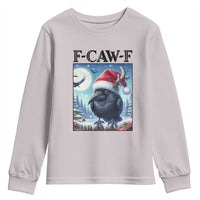 F Caw F Christmas Raven Youth Sweatshirt Funny Bird Lover Gift - Wonder Print Shop