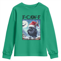 F Caw F Christmas Raven Youth Sweatshirt Funny Bird Lover Gift - Wonder Print Shop