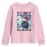 F Caw F Christmas Raven Youth Sweatshirt Funny Bird Lover Gift - Wonder Print Shop