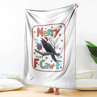 Funny Christmas Santa Raven Throw Blanket Merry F Caw F Joke Gift - Wonder Print Shop