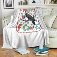 Funny Christmas Santa Raven Throw Blanket Merry F Caw F Joke Gift - Wonder Print Shop
