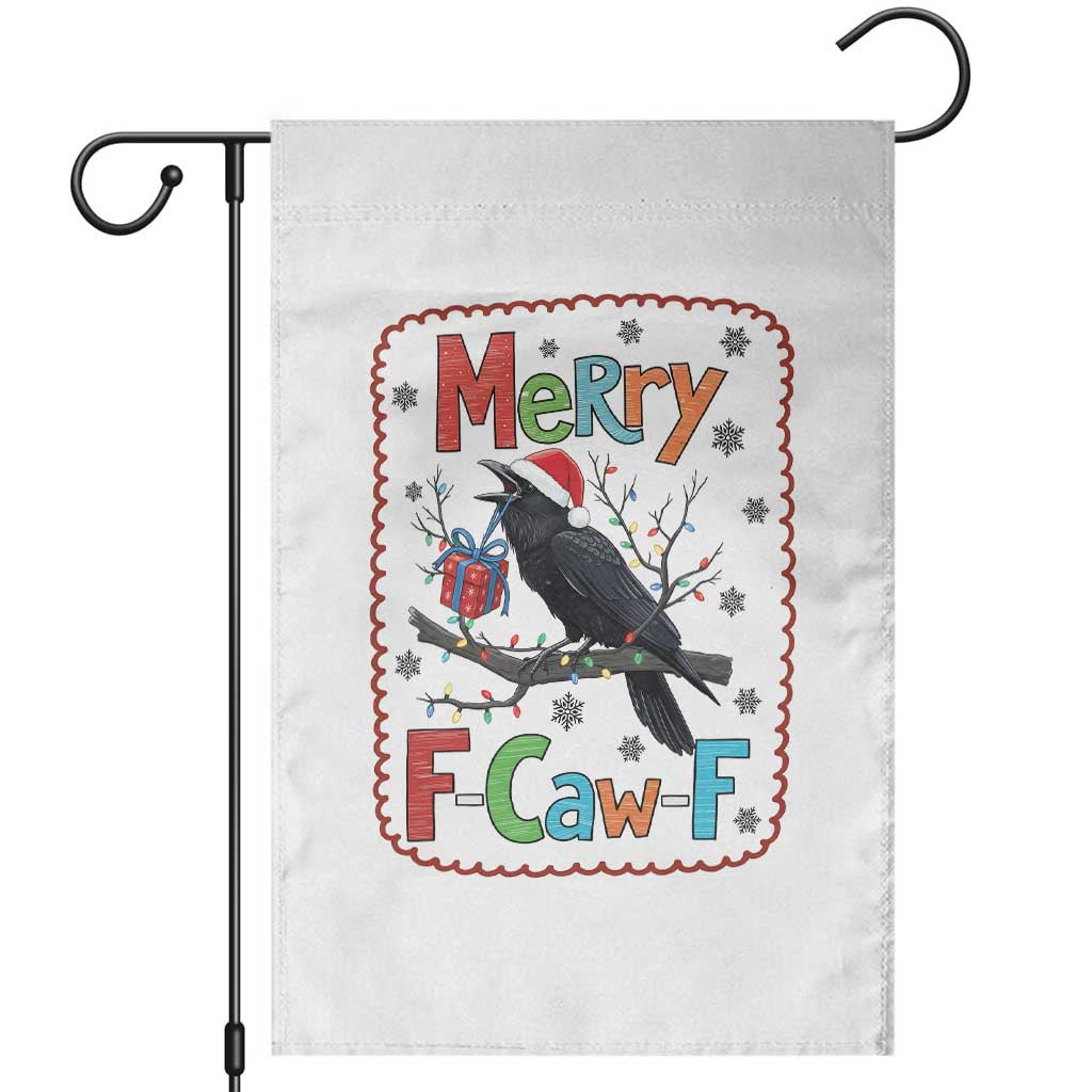 Funny Christmas Santa Raven Garden Flag Merry F Caw F Joke Gift - Wonder Print Shop