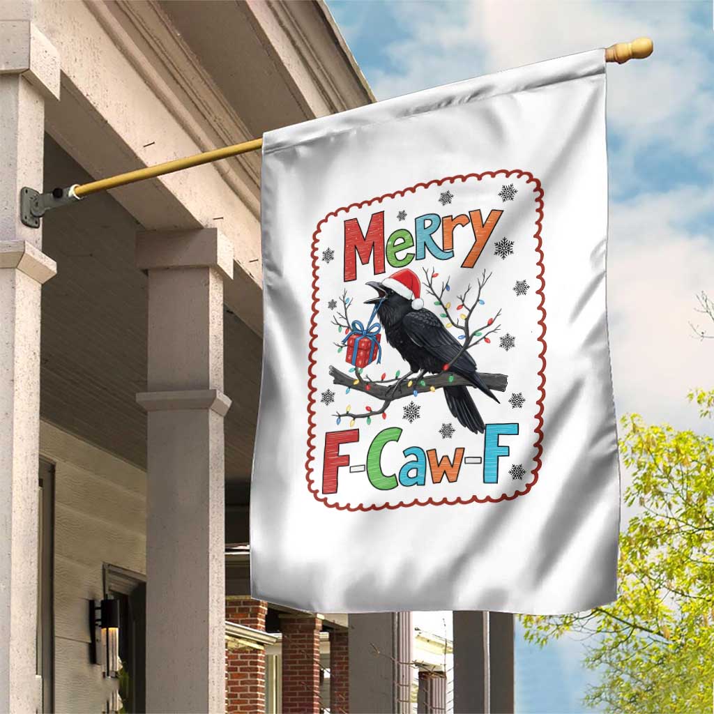 Funny Christmas Santa Raven Garden Flag Merry F Caw F Joke Gift - Wonder Print Shop