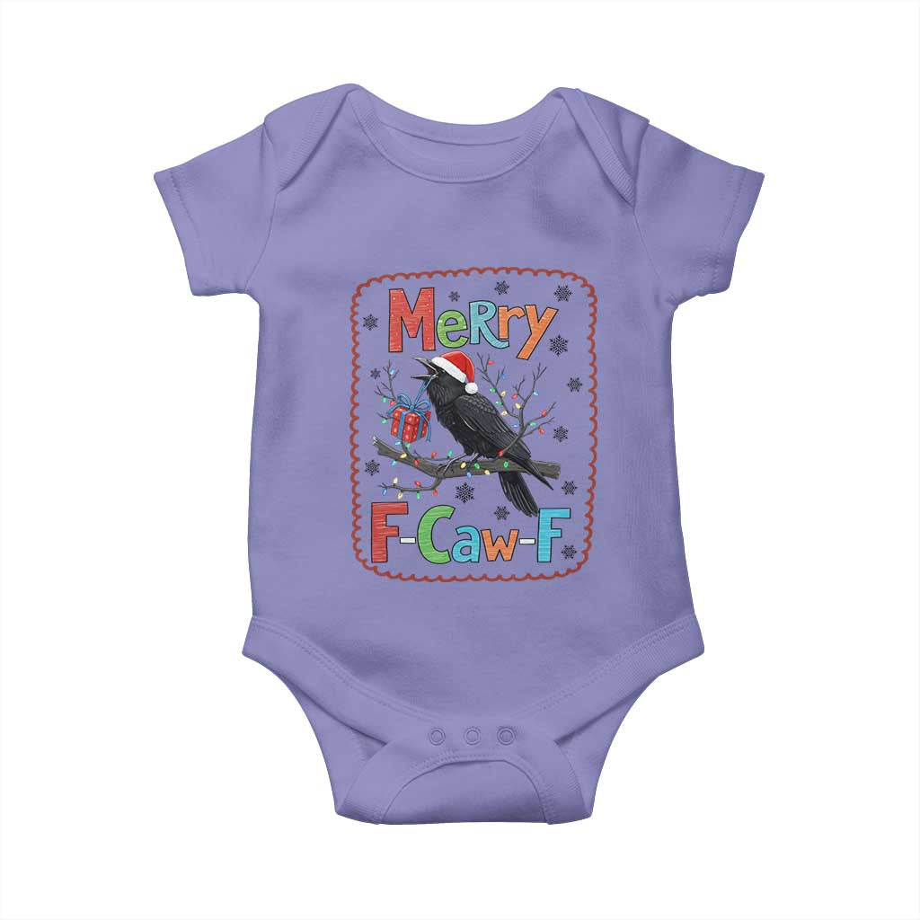 Funny Christmas Santa Raven Baby Onesie Merry F Caw F Joke Gift - Wonder Print Shop
