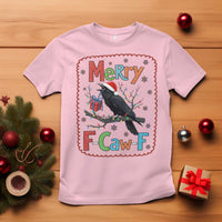 Funny Christmas Santa Raven T Shirt Merry F Caw F Joke Gift - Wonder Print Shop