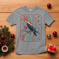 Funny Christmas Santa Raven T Shirt Merry F Caw F Joke Gift - Wonder Print Shop