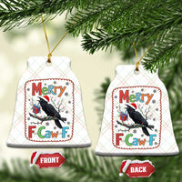 Funny Xmas Santa Raven Ceramic Ornament Merry F Caw F Joke Gift - Wonder Print Shop