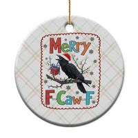 Funny Xmas Santa Raven Ceramic Ornament Merry F Caw F Joke Gift - Wonder Print Shop
