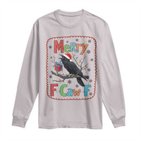 Funny Christmas Santa Raven Long Sleeve Shirt Merry F Caw F Joke Gift - Wonder Print Shop