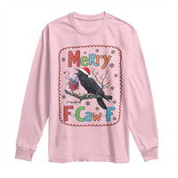 Funny Christmas Santa Raven Long Sleeve Shirt Merry F Caw F Joke Gift - Wonder Print Shop