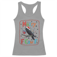 Funny Christmas Santa Raven Racerback Tank Top Merry F Caw F Joke Gift - Wonder Print Shop