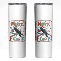 Funny Christmas Santa Raven Skinny Tumbler Merry F Caw F Joke Gift - Wonder Print Shop
