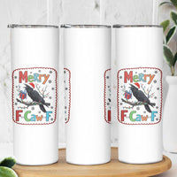 Funny Christmas Santa Raven Skinny Tumbler Merry F Caw F Joke Gift - Wonder Print Shop