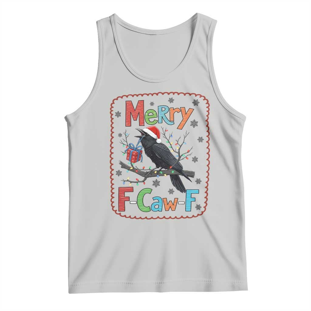 Funny Christmas Santa Raven Tank Top Merry F Caw F Joke Gift - Wonder Print Shop