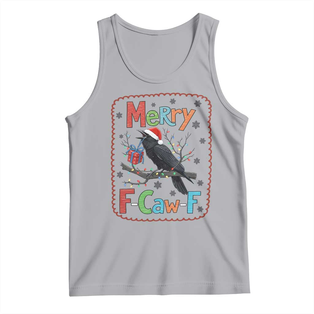 Funny Christmas Santa Raven Tank Top Merry F Caw F Joke Gift - Wonder Print Shop