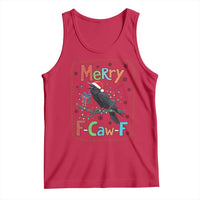 Funny Christmas Santa Raven Tank Top Merry F Caw F Joke Gift - Wonder Print Shop