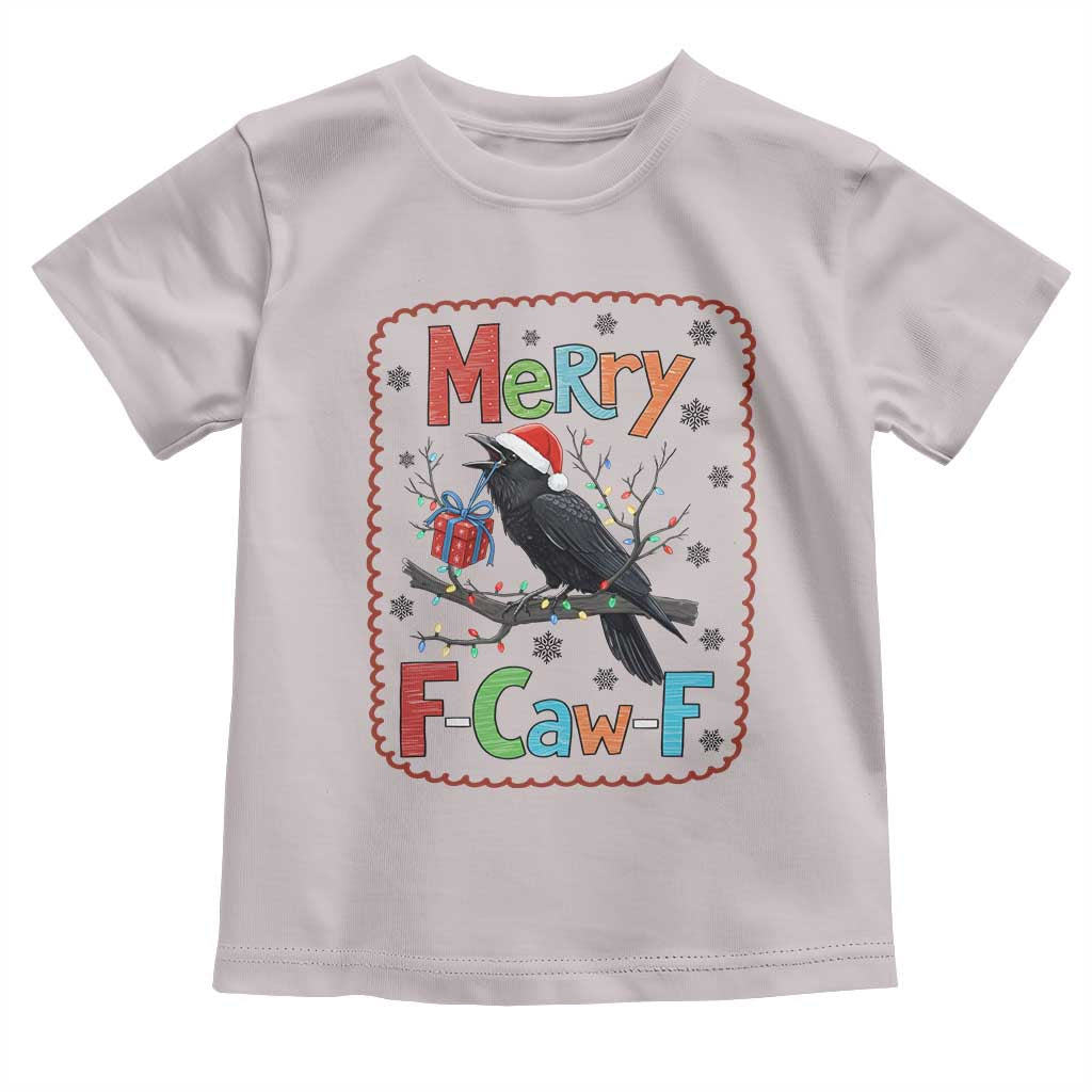Funny Christmas Santa Raven Toddler T Shirt Merry F Caw F Joke Gift - Wonder Print Shop