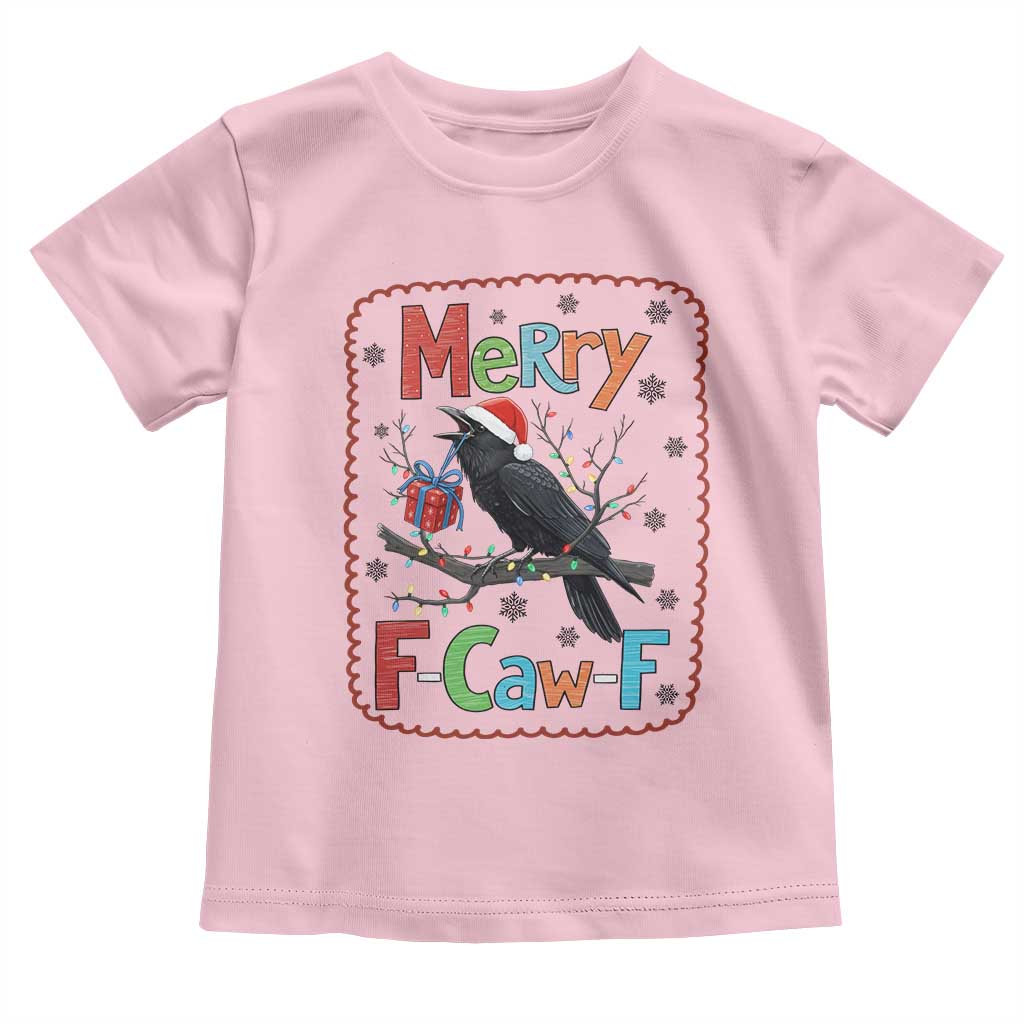 Funny Christmas Santa Raven Toddler T Shirt Merry F Caw F Joke Gift - Wonder Print Shop