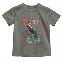 Funny Christmas Santa Raven Toddler T Shirt Merry F Caw F Joke Gift - Wonder Print Shop