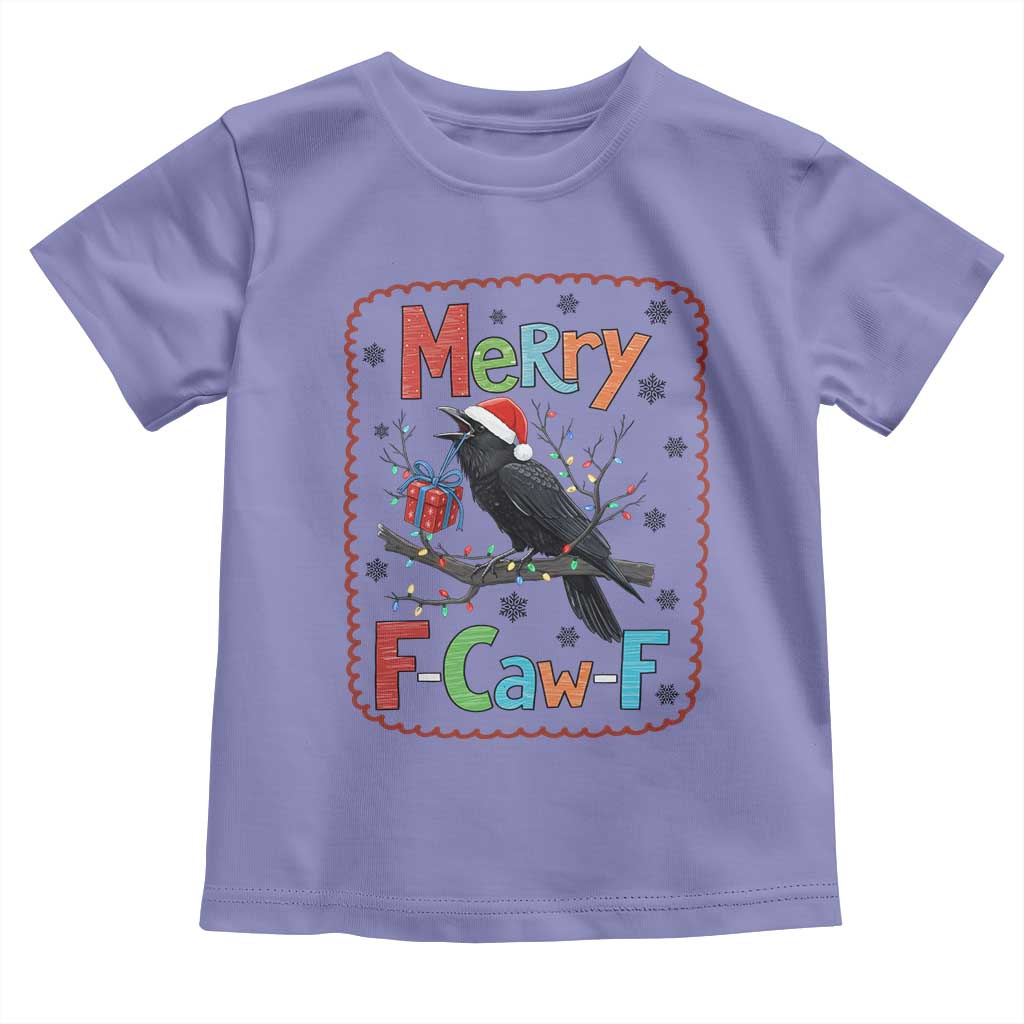 Funny Christmas Santa Raven Toddler T Shirt Merry F Caw F Joke Gift - Wonder Print Shop