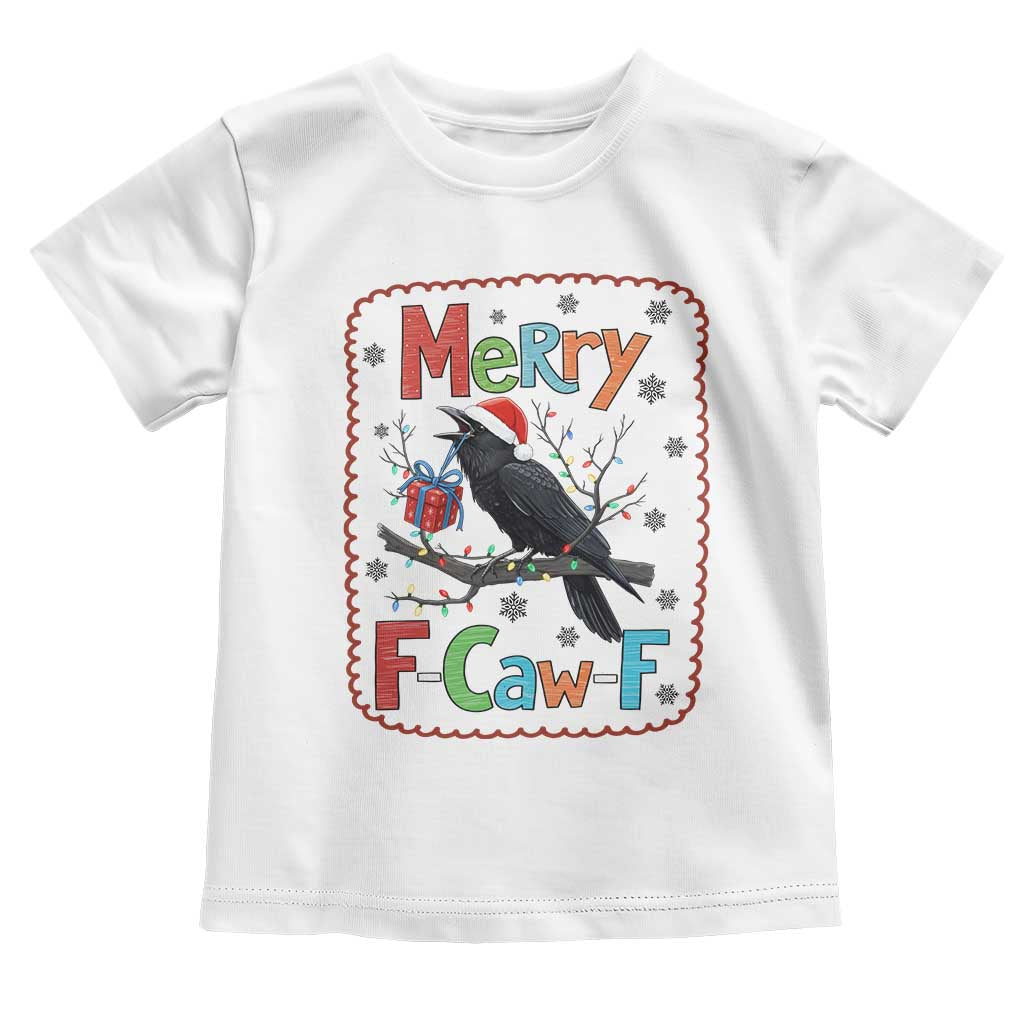 Funny Christmas Santa Raven Toddler T Shirt Merry F Caw F Joke Gift - Wonder Print Shop