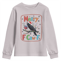 Funny Christmas Santa Raven Youth Sweatshirt Merry F Caw F Joke Gift - Wonder Print Shop