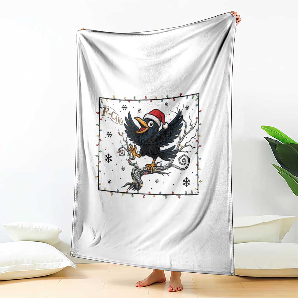 Funny Christmas Raven Lovers Throw Blanket F Caw F Joke Gift - Wonder Print Shop