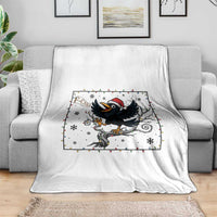 Funny Christmas Raven Lovers Throw Blanket F Caw F Joke Gift - Wonder Print Shop