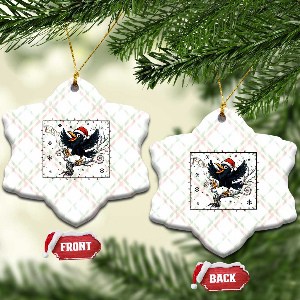 Funny Xmas Raven Lovers Ceramic Ornament F Caw F Joke Gift - Wonder Print Shop