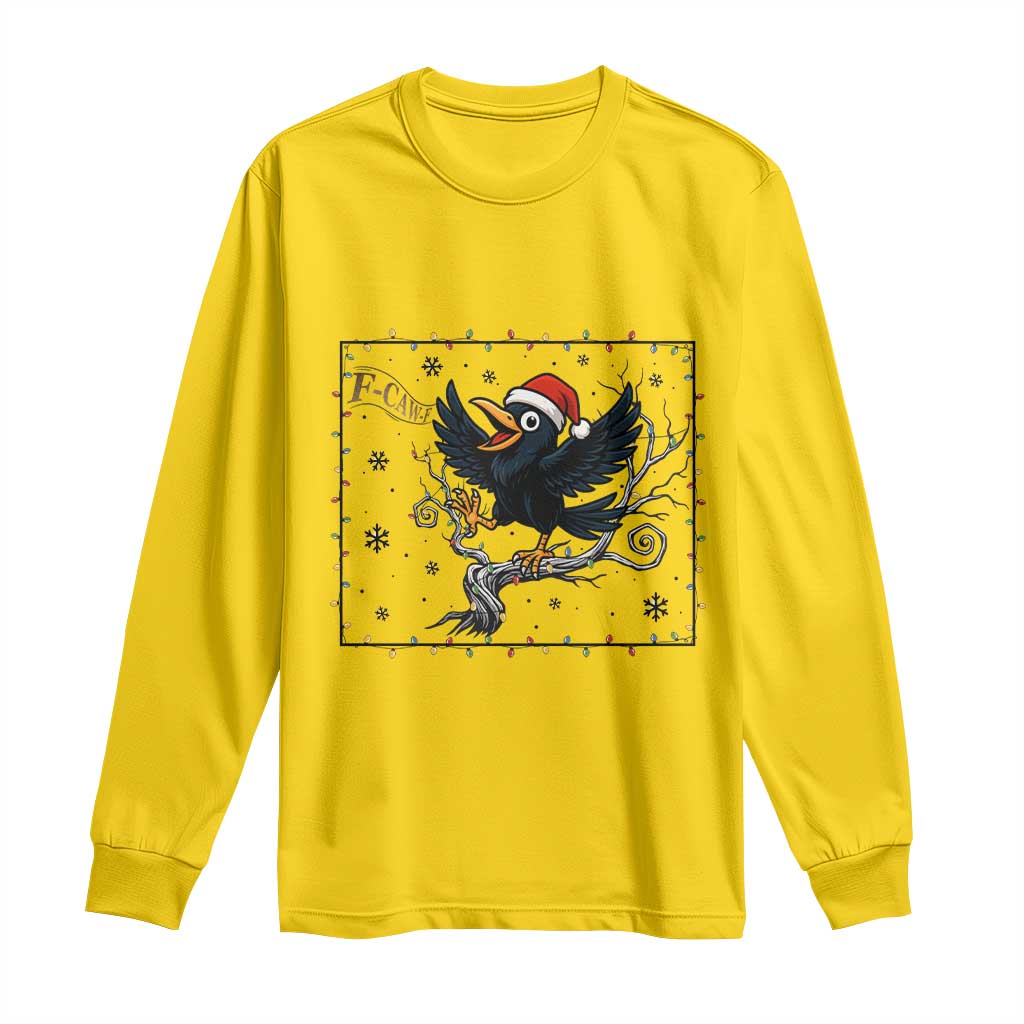 Funny Christmas Raven Lovers Long Sleeve Shirt F Caw F Joke Gift - Wonder Print Shop
