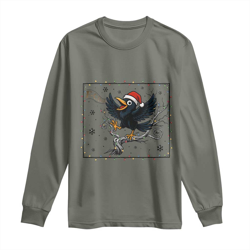 Funny Christmas Raven Lovers Long Sleeve Shirt F Caw F Joke Gift - Wonder Print Shop