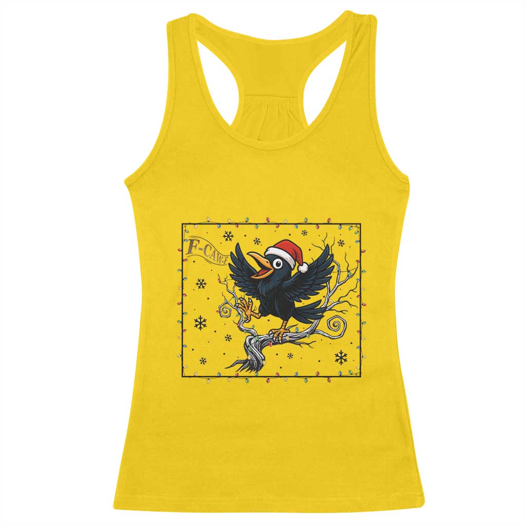 Funny Christmas Raven Lovers Racerback Tank Top F Caw F Joke Gift - Wonder Print Shop
