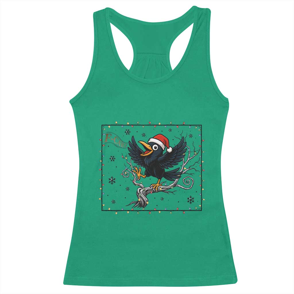 Funny Christmas Raven Lovers Racerback Tank Top F Caw F Joke Gift - Wonder Print Shop