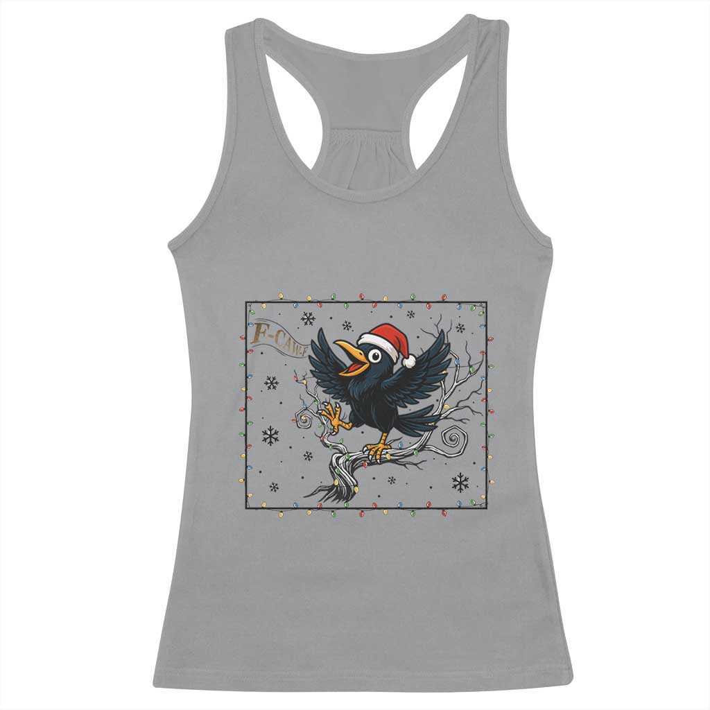 Funny Christmas Raven Lovers Racerback Tank Top F Caw F Joke Gift - Wonder Print Shop