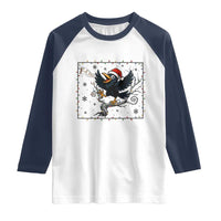 Funny Christmas Raven Lovers Raglan Shirt F Caw F Joke Gift - Wonder Print Shop