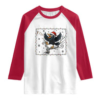 Funny Christmas Raven Lovers Raglan Shirt F Caw F Joke Gift - Wonder Print Shop