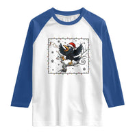 Funny Christmas Raven Lovers Raglan Shirt F Caw F Joke Gift - Wonder Print Shop